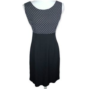 PETITE PERCEPTIONS BLACK & WHITE POLKA-DOT DRESS SZ.10 EUC
